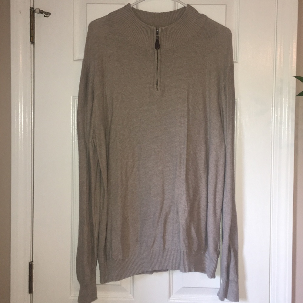 Tan Quarter-Zip Sweater